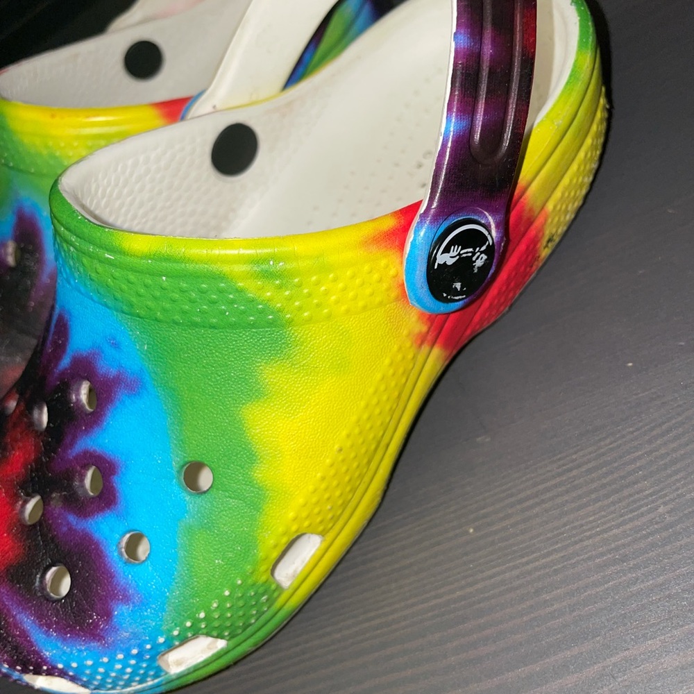 Tie dye crocs